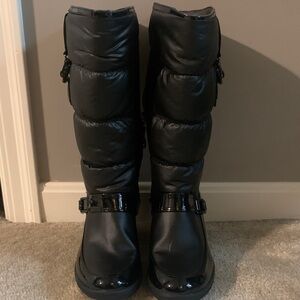 Anne Klein Sport Black Puffer Winter Rain Boots